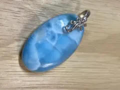 大特価ラリマー オーバル ヤモリ バチカン silver925 ペンダントトップ