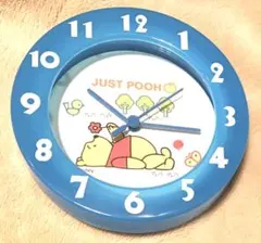 非売品　新品未使用　約20年前　プーさん　アナログ時計　ブルー　掛け置き両方OK