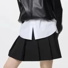 ユニクロ プリーツスコート ブラックM