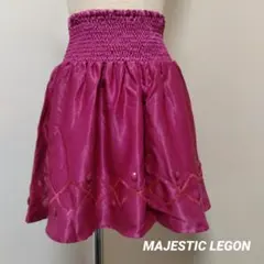 【M】MAJESTIC LEGON　ビジュー使いフレアスカート　マジェスティック