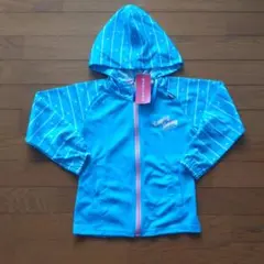 新品　120 フード付きラッシュガード　水色　スイミング　水泳