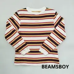 BEAMS BOY ボーダー 長袖Tシャツ　ロゴ