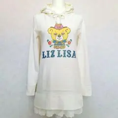 希少 リズリサ y2k 00s ビッグロゴスウェットパーカーワンピース くま