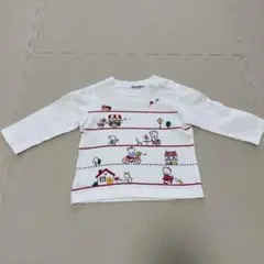 familiar イラスト付き長袖Tシャツ 80センチ
