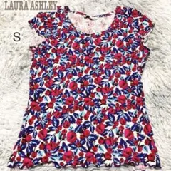 ローラアシュレイ【S】ノースリーブカットソー コットン 綿 花柄 総柄