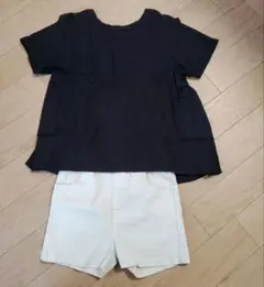 ROPÉ PICNIC 130 ブラックトップス ホワイトショートパンツ　140