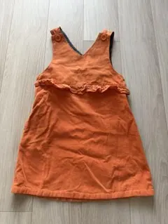 セラフ　Vネック　ジャンパースカート　オレンジ　120 ノースリーブ　ワンピース