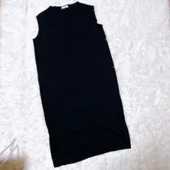 SENSE OF PLACE リブニットワンピ ロング 黒 F アーバンリサーチ