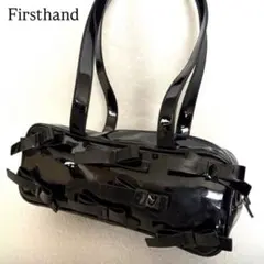 【Firsthand】エナメルリボン ボストンバッグ ハンドルバッグ Y2K 黒