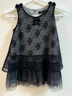 黒 レース ノースリーブ ワンピース 100cm