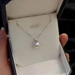 ネックレス 人工真珠ケース付 パール 上品 豪華 CZダイヤモンド付き