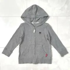 ミキハウス ダブルビー パーカー 薄手 上着 グレー キッズ 100