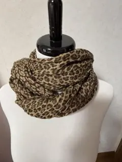 ヒョウ柄　シワ加工　レディースマフラー