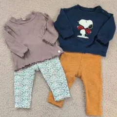 スヌーピートップスとレギンスセット２枚セット 80cm