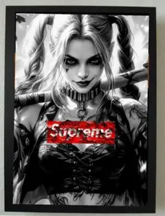 Harley Quinn ハーレイクイン　パロディアート　フレーム付き　額装