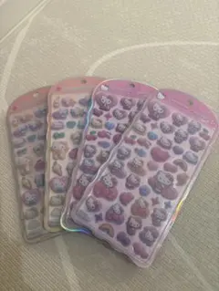 サンリオ ハローキティ コットンパフィーシール 2種4個セット