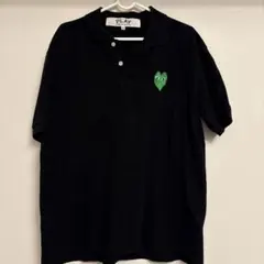 PLAY 黒ポロシャツ ハート刺繍のサムネイル