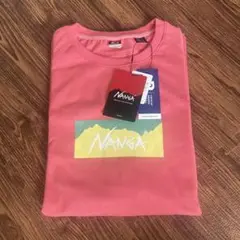 NANGA ECO HYBRID BOX LOGO TEE F サーモンピンク