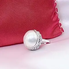 田崎真珠 TASAKI マベパール 15mm パール SV925 リング 指輪のサムネイル