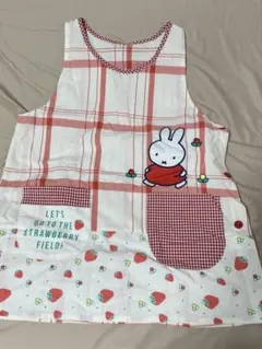 いちご柄 ミッフィー エプロン保育