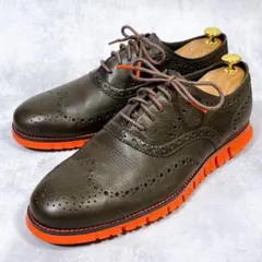 未使用級【コールハーン】レザースニーカー (10) ゼログランド　ウィングチップ