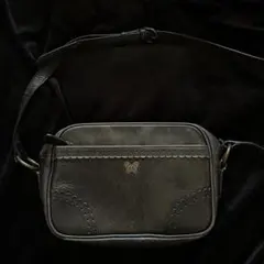 ANNA SUI ブラックレザーショルダーバッグ 平成 ヴィンテージ y2k 蝶