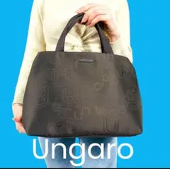 ヴィンテージウンガロダークブラウンハンドバッグ　ナイロン