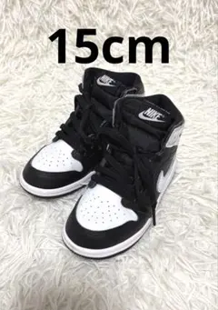 極美品　Nike Air Jordan 1 ホワイト/ブラック 15cmのサムネイル