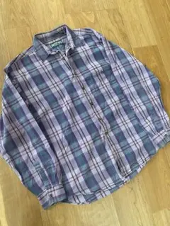 AMERICAN EAGLE 長袖ネルシャツ パープル系チェック