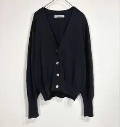 ナノユニバース【M】長袖Vネックカーディガン 羽織り コットン100%