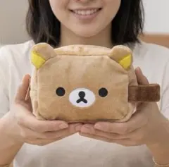 【新品未使用】リラクマ風 ふわふわフェイスポーチ 小物入れ