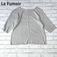 pm20 ラフモア：五分袖ニット　シンプル　無地　グレー　合わせやすいデザイン