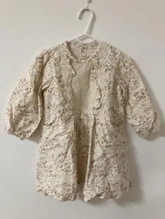 花柄 ワンピース 100%コットン　秋冬　微起毛　95cm キムラタン　女の子