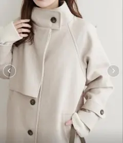 新品未使用タグ付属NaturalCoutureニットモッサスタンドカラーコート