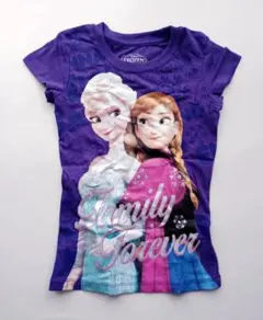 アナと雪の女王 Tシャツ パープル サイズXS 110 未使用品 USA購入