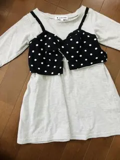 GLOBAL WORK ドット柄キャミソール付きチュニック S