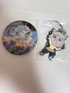 鬼滅の刃 原作缶バッジ4弾 嘴平伊之助 ラバスト 2点セット