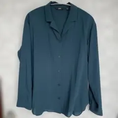 UNIQLO ダークグリーン ボタンシャツ Lサイズ秋先取り