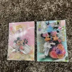 ミッキーミニー　ウェディング　ハガキ　立体　3D