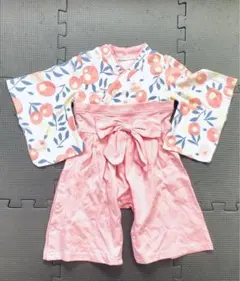 袴ロンパース　お食い初め お正月 着物  和服セット！
