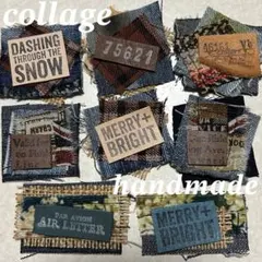 革タグ リメイクデニム コラージュ素材