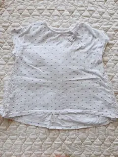 ムージョンジョン　トップス　モチーフ花柄レース　カットワークレース　ドット