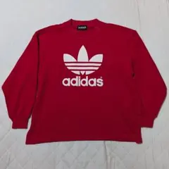 adidas 万国旗タグ スウェット トレーナー レッド 赤 アディダス