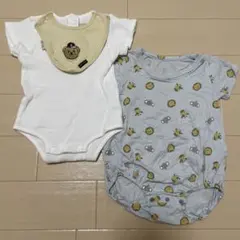 クマとライオン柄ロンパース2点セット