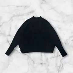 長袖ニット リブニット ドルマンスリーブ ブラックLシンプル きれいめ 美品