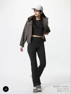 エアリズム　ソフトフレアレギンス/ブラック/Sサイズ