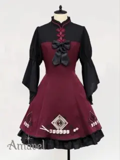 Amavel キョンシーチャイナブラウス ブラック ロリータ 華ロリ 中華 