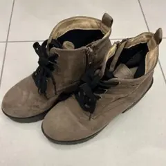 【SALE】ラブトキ　ブラウン スエード調 レースアップブーツ 22.5センチ