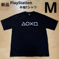 プレイステーション　プレステ　マーク　半袖Tシャツ　メンズ　黒ブラック　M 新品