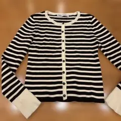 ZARA ストライプ 長袖カーディガン S